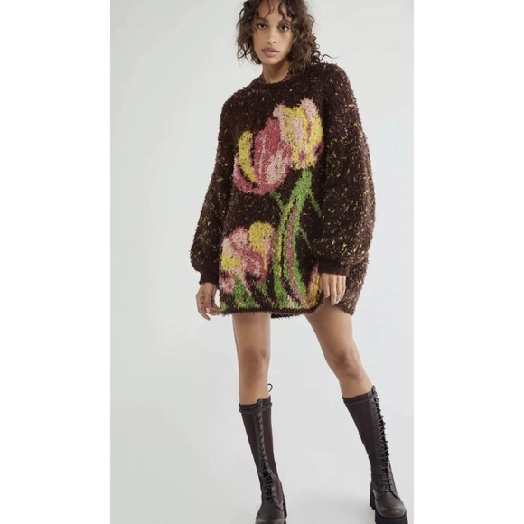 New Free People Color Me Cozy Sweater Oversized - Picture 1 of 6